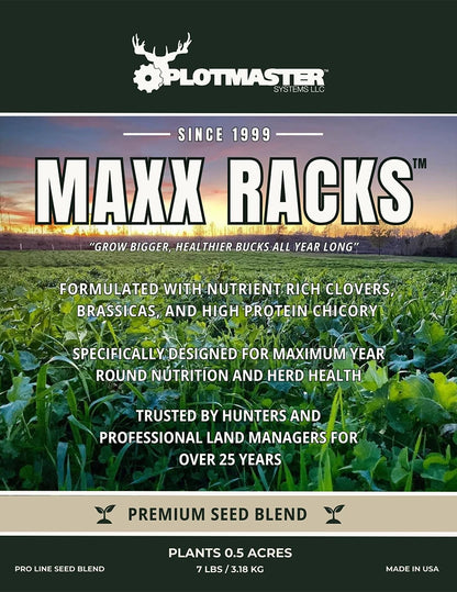 Alpha Rack Food Plot Maxx Racks™ Deer Food Plot Seed for Healthier, Bigger Game – Plotmaster